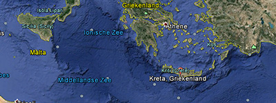 Waar ligt Kreta- Kreta kaart